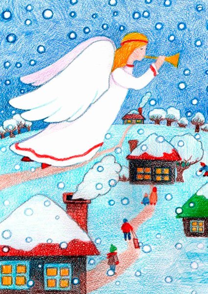 Рисунок на тему Рождество