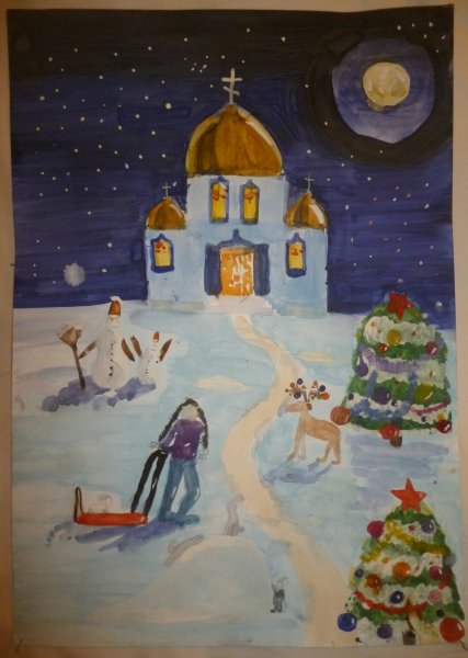 Рождество рисунок на конкурс