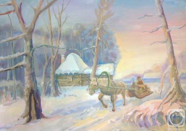 Зима в Забайкалье рисунок