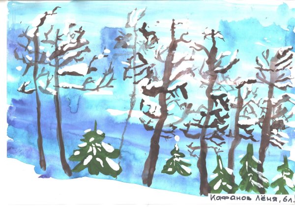 Рисование в детском саду зимний пейзаж