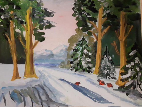 Зимнее Забайкалье рисунок