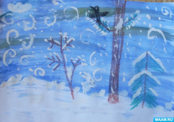 Рисунки детей зима старшая группа