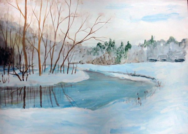 Пейзаж родного края зимой