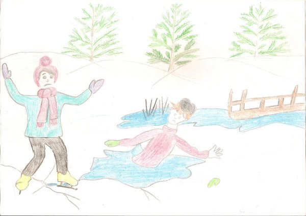 Рисунок на тему тонкий лед