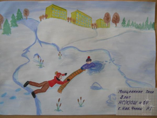 Осторожно тонкий лед рисунок