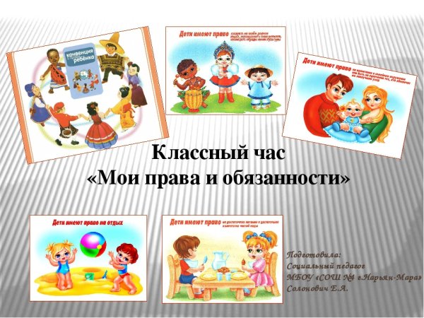 Мои права Мои обязанности