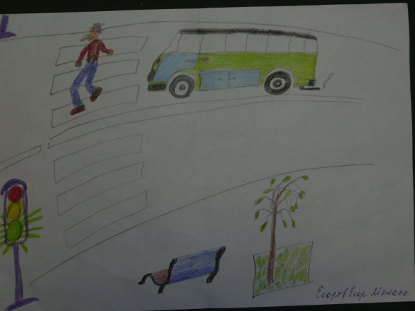 В школу без ДТП рисунок