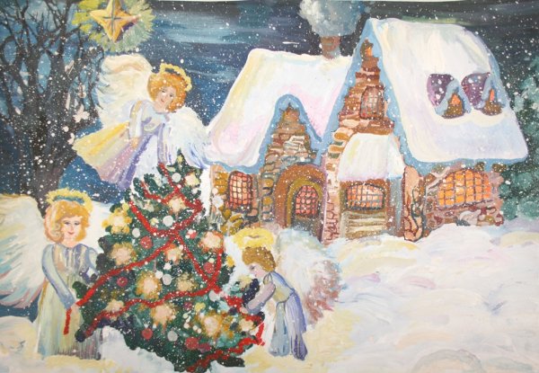 Рисунок на тему Рождество
