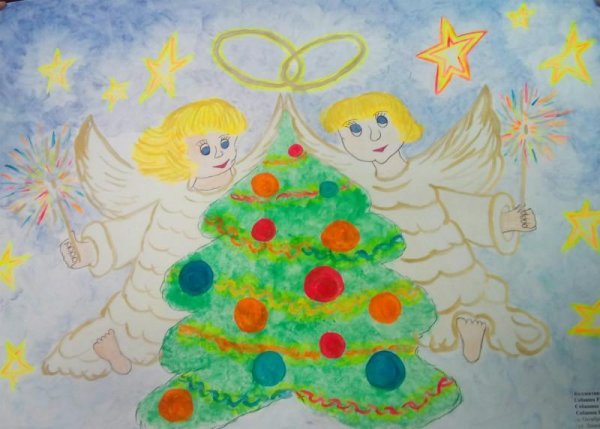 Рождество детские рисунки