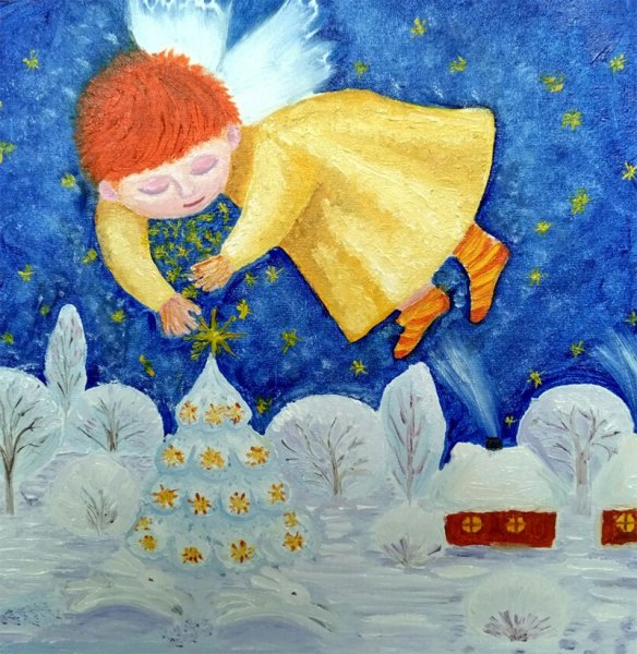 Рисунок на тему Рождество