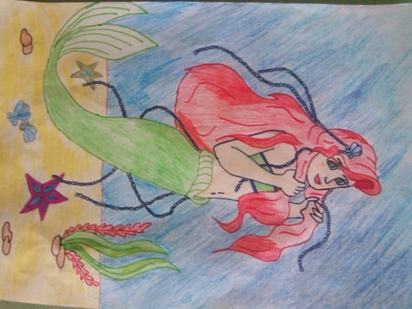 Русалочка детский рисунок