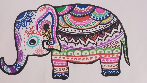 Индийские узоры слон