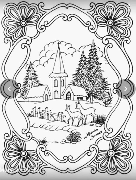 Новогодний пейзаж для выжигания