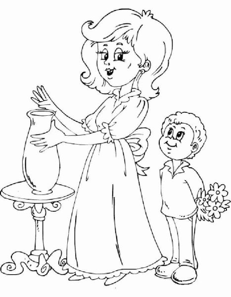 Раскраски ко Дню матери