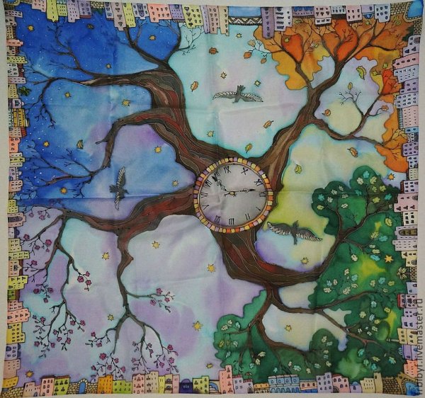 Дерево роспись по ткани
