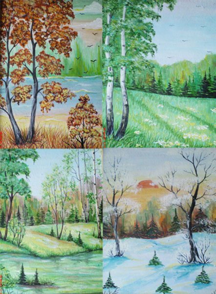 Пейзаж времена года для детей