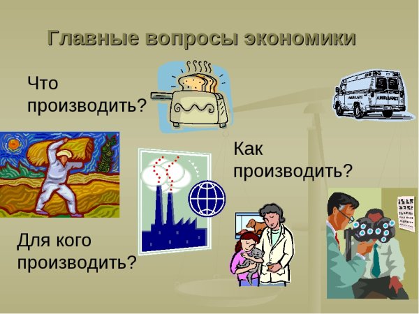Главные вопросы экономики