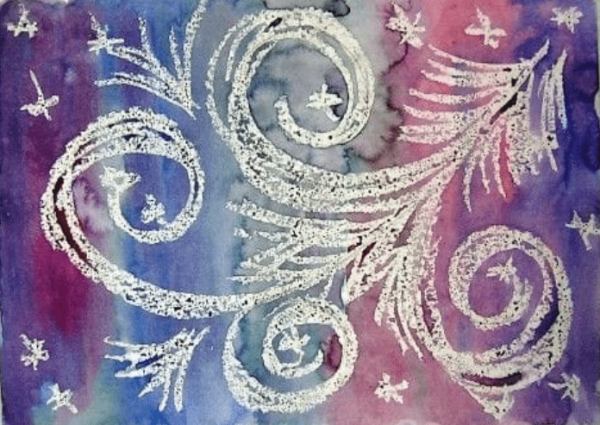 Узоры гуашью на бумаге
