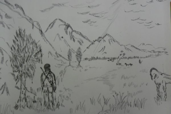 Иллюстрация к рассказу Бежин луг карандашом