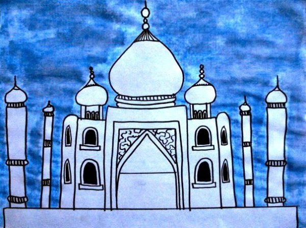 Города пустыни Тадж Махал рисование