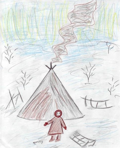 Несложный рисунок тундры