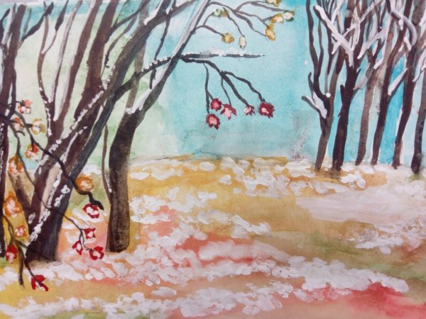 Рисование первого снега