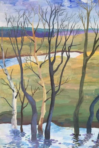 Рисование поздняя осень