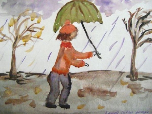 Рисование с детьми поздняя осень