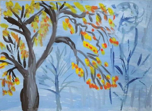 Детский рисунок осень