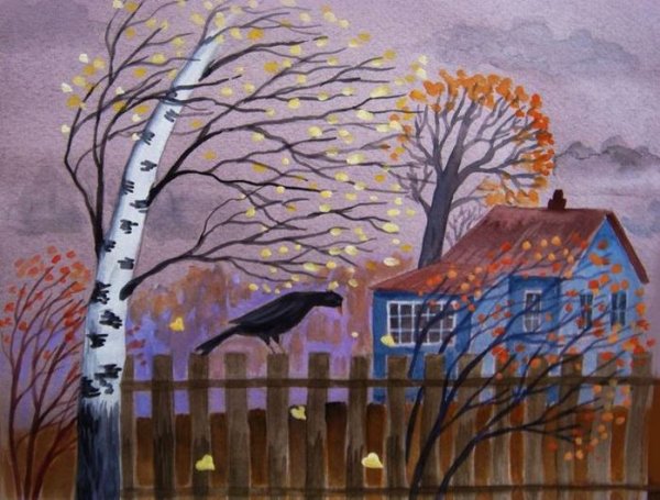 Рисование «хмурая осень»