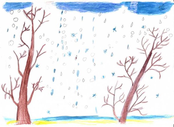 Рисунок поздняя осень для детей