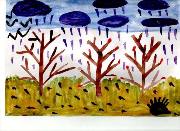 Рисование на тему поздняя осень