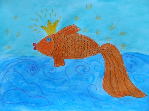 Рисование Золотая рыбка подготовительная группа