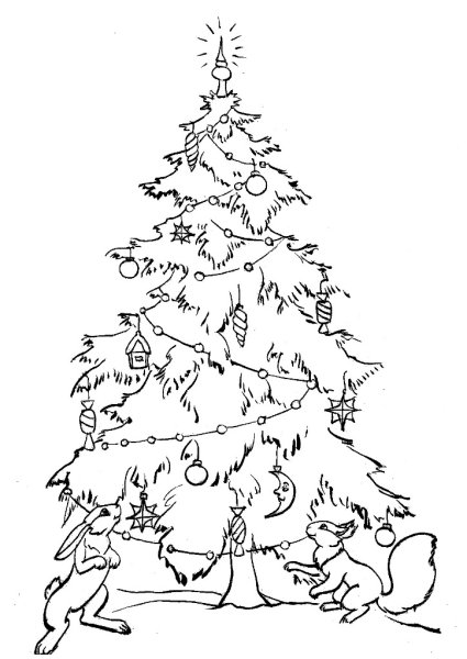 Елка раскраска для малышей