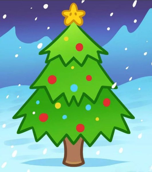 Раскраска елка Новогодняя