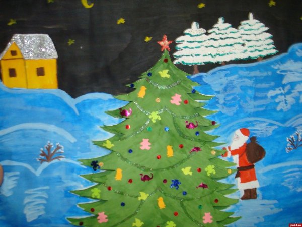 Елка раскраска