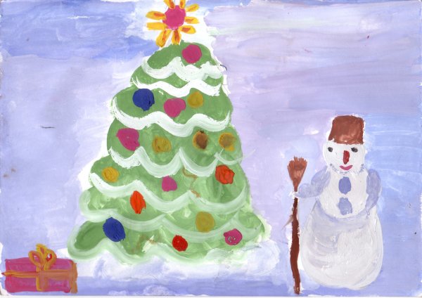 Елка карандашом