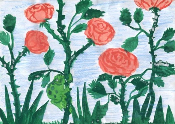 Иллюстрация к сказке о жабе и Розе