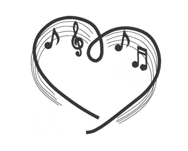 Стикеры музыкальные сердечко