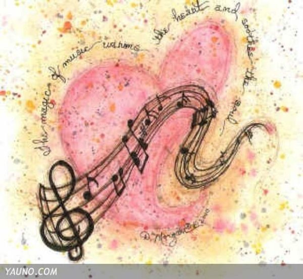 Рисунок на музыкальную тему в сердце