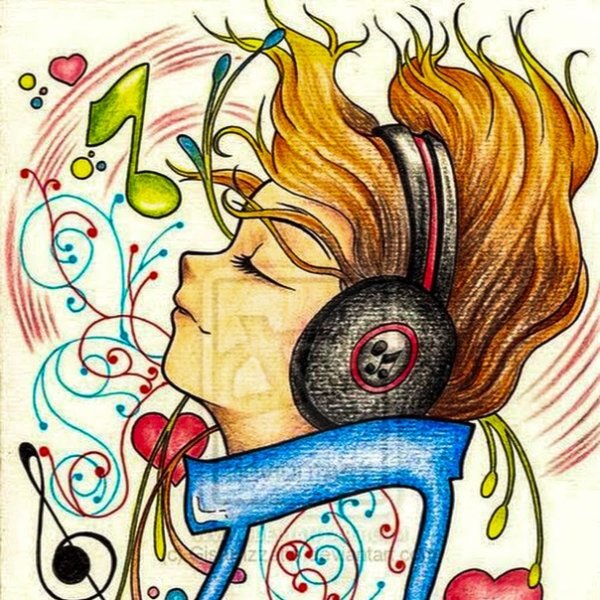 В наушниках иллюстрация