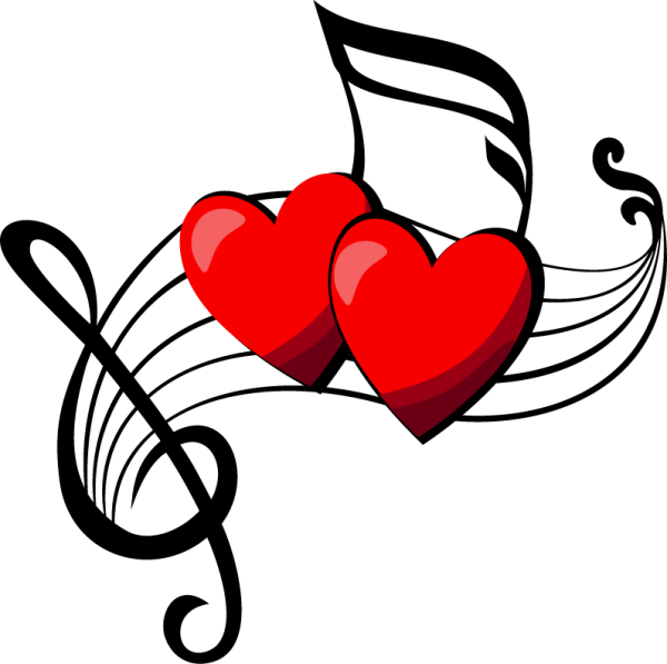 Сердечко в виде нот