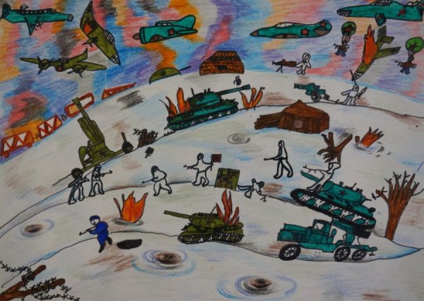 Битва под Москвой рисунок