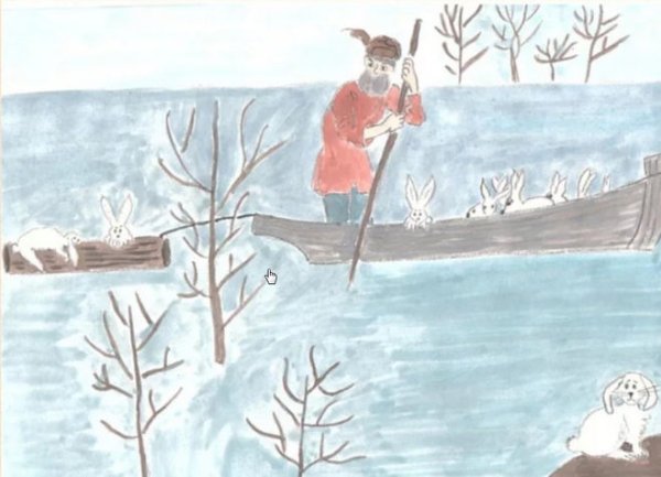 Иллюстрации к произведению дед Мазай и зайцы