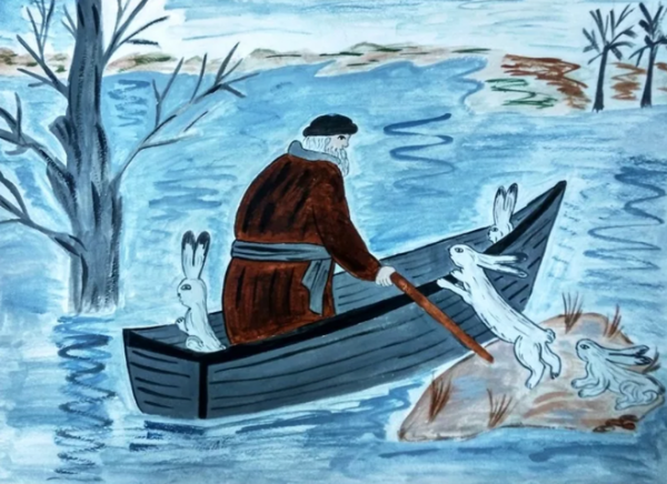 Картина «дед Мазай и зайцы» н Некрасова