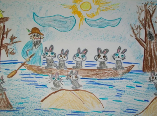 Дед Мазай и зайцы иллюстрации