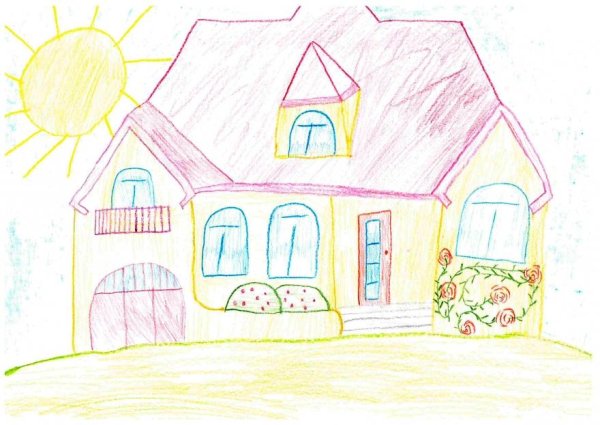 Детский рисунок домик