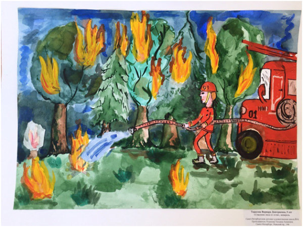 Рисунок на тему пожарная безопасность для детей