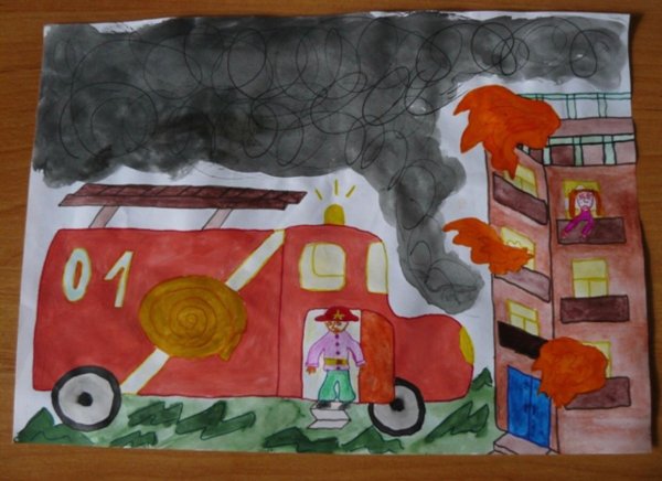 Рисунок на тему пожар