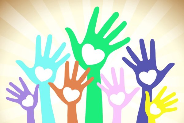 Волонтер на прозрачном фоне